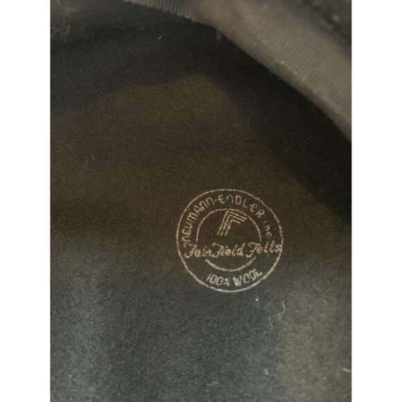 Vintage Black Wool Felt Hat 21 Fair Field Felts Neumann Endler - Picture 7 of 7